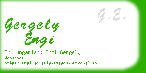 gergely engi business card